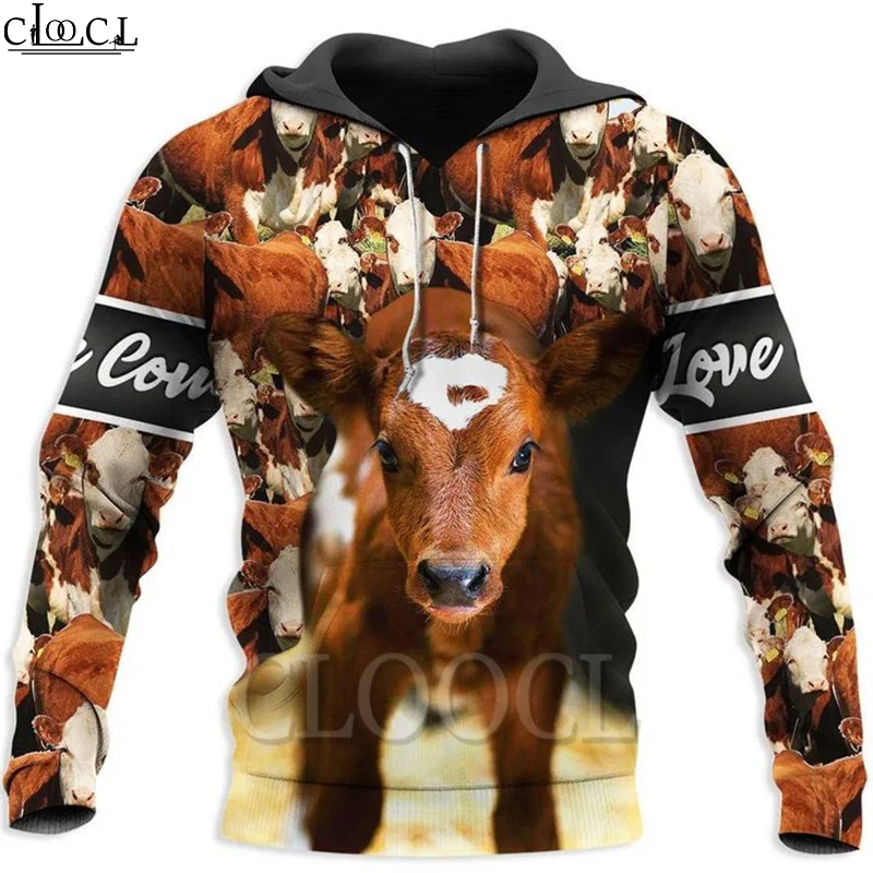 

CLOOCL Beautiful Animal COW 3D Print Hoodies Men Harajuku Fashion Hooded Sweatshirt Autumn Unisex Hoodie Zipper Coat