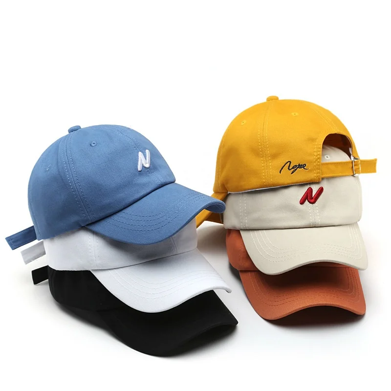 

2021 New Casual Baseball Cap for Women and Men Fashion N Embroidery Summer Visors Hat Boy Girls Cotton Snapback hats Casquette