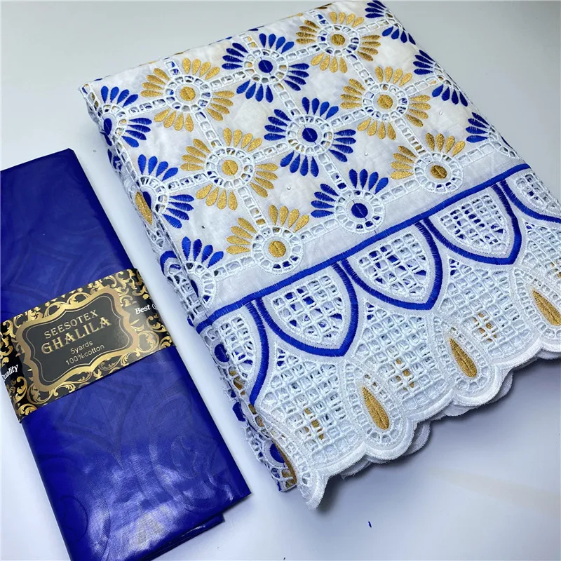 

2,5 y швейцарская кружевная ткань + 2,5 y базин богатая вышивка африканская Высококачественная 100% хлопчатобумажная ткань вуаль кружева Дубай С...