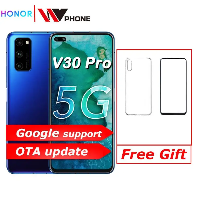 Оригинальный Смартфон Honor V30 Pro Kirin990 четыре ядра 5G 6 ГБ 8 128 40 МП тройная камера Вт