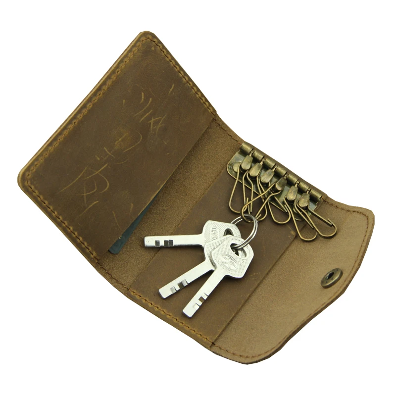 Винтажный брелок из воловьей кожи чехол Дамский натуральной череп ключ кошелек