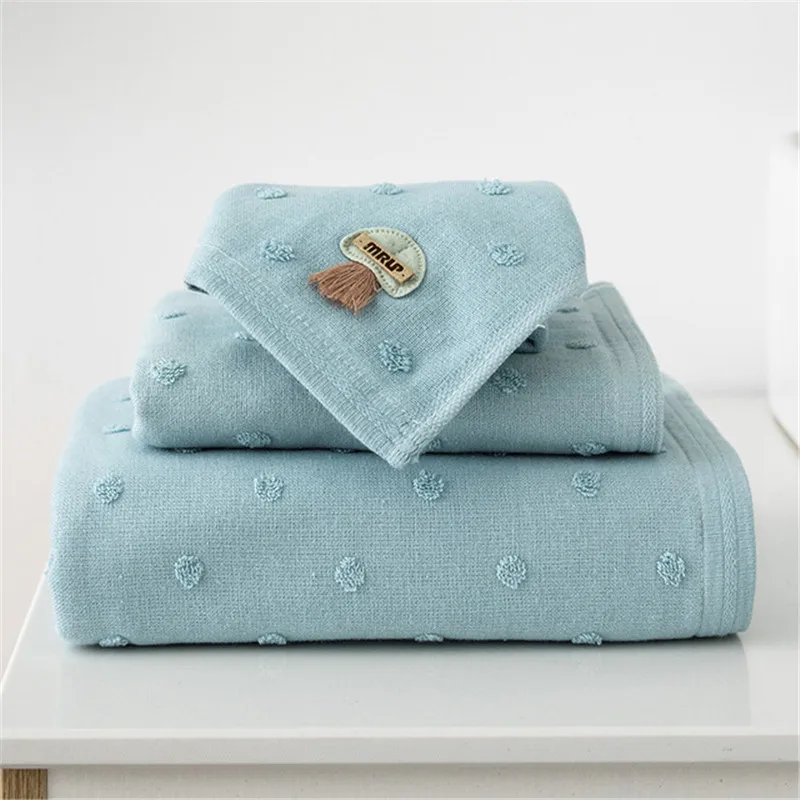 

3pcs/Set 100% Cotton Bath Towel Set Girl Boy Hand Face & Bath Towels Water Absorbent Women Men Home Shower Towels Bathroom Set