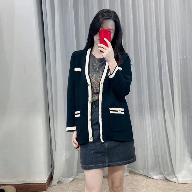 

Women Sweater Fall 2021 New Women V-neck Loose College Style Knitted Cardigan