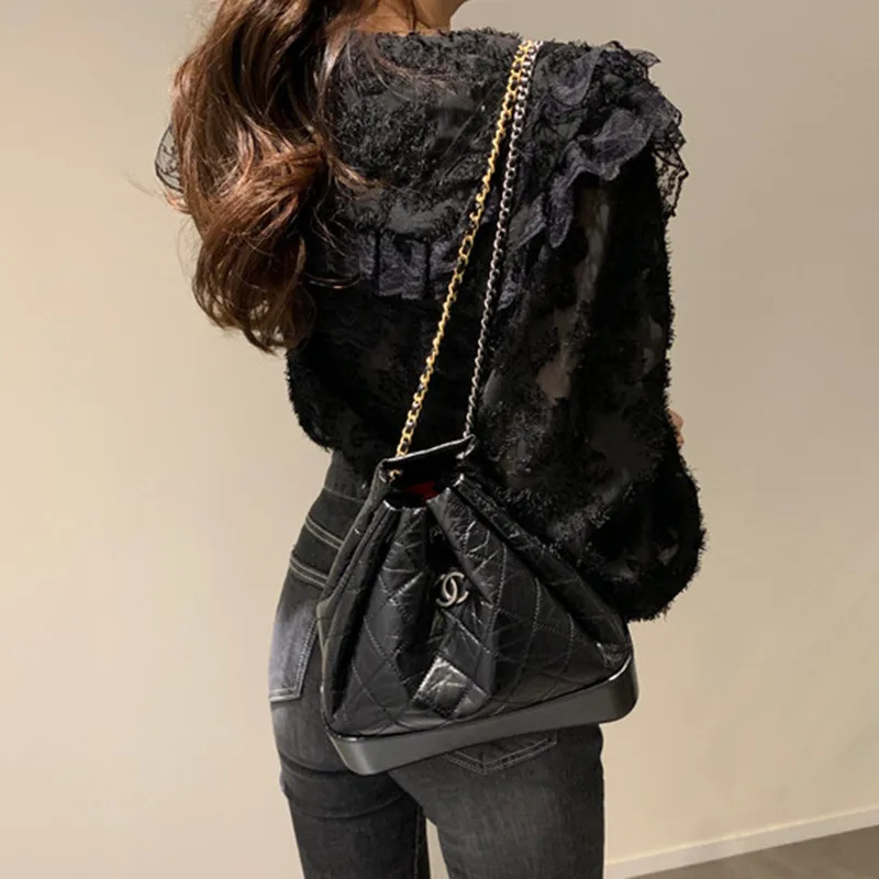 Kawaii пышные рукава Топ для женщин весна осень с пышными рукавами пушистая
