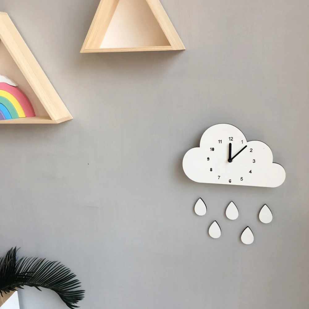 Распродажа настенные часы в скандинавском стиле деревянные форме облака