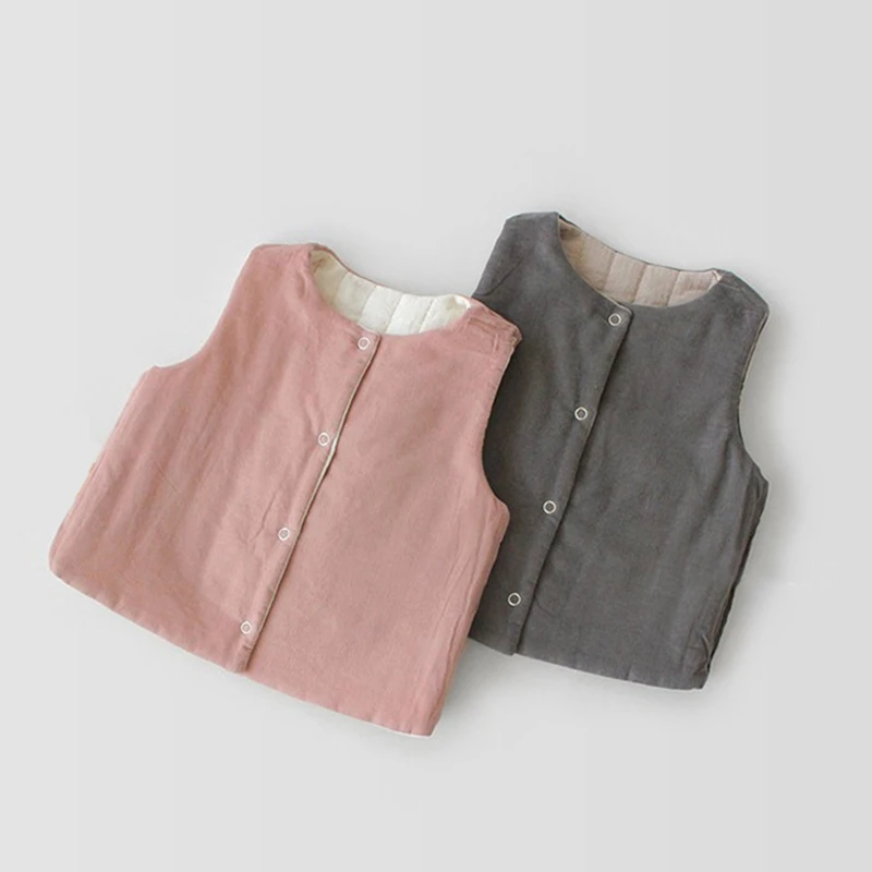 Жилет двухсторонний для мальчиков и девочек утепленная стеганая куртка без