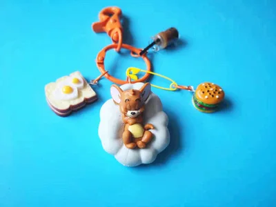 E127 Милый мультфильм 3D Аниме том Кот и Джерри брелок с мышью для женщин Девушка Сумка кошелек талисманы фигура сыра декоративные брелоки - Цвет: E127