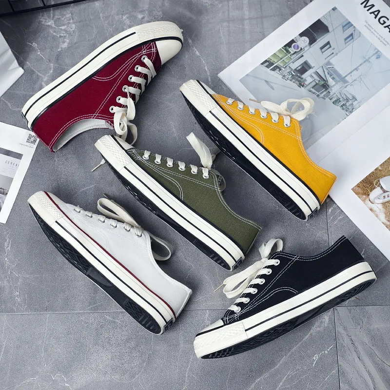 Мужская Вулканизированная обувь классическая парусиновая однотонная