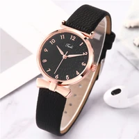 2020 new womens watch leather strap quartz watch fashion watch sun flower dial wristwatch clock gifts
