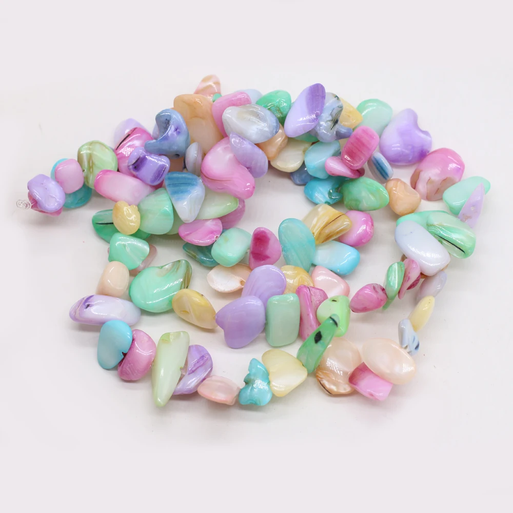 

Wholesale Color Mixing Beaded Natural Shell Irregular Rectangle Loose Beads for Jewelry Making DIY Craft Bracelet Necklace 80 Cm