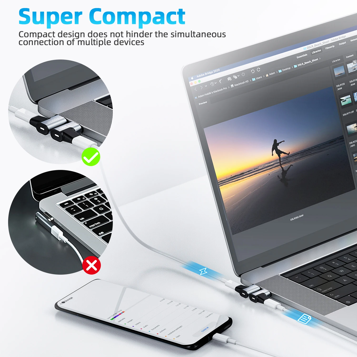 USB Type C 100W USB Device Adapter Magnetic USB C To Type C Converter PD Fast Charging Data Transmision 24Pin 10Gbs Connector