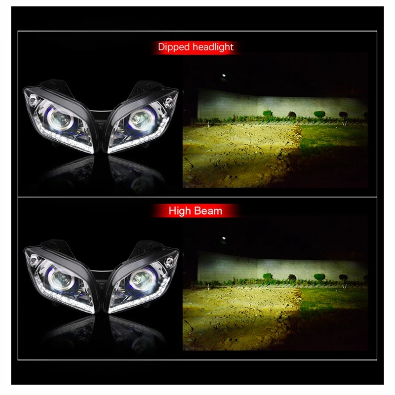 Мотоциклетная светодиодная фара с полным покрытием ангельские глазки для 17-20 YAMAHA