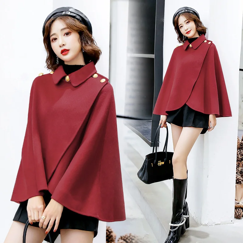 

Новинка Осень-зима 2021, женская красная модная шерстяная ткань