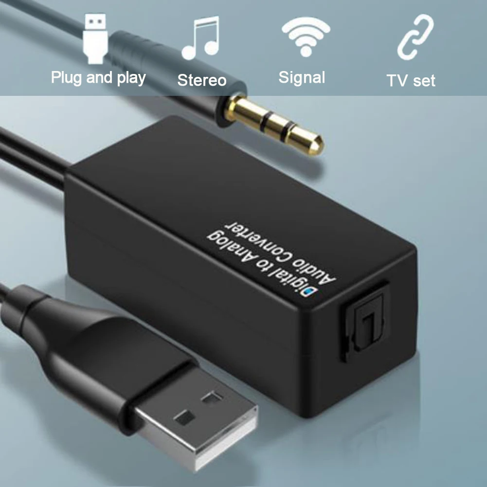 

D15 DAC Digital to Optical Fiber/Coaxial Analog Audio Converter 3.5mm USB Decoder Adapter for Smart TV Set-top Box HiFi Accessor
