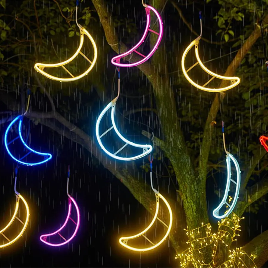 

Moon Shape Fairy String Light Christmas Tree Hanging Fairy Garland Outdoor Garden Wedding Party Holiday Fairy Light 220V No Plug