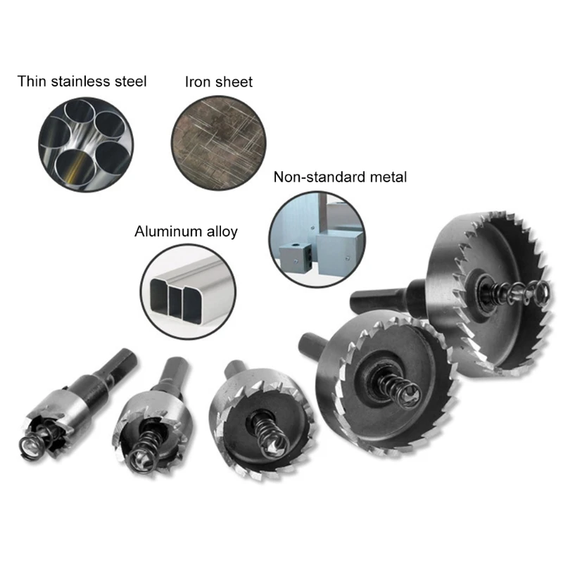 

Iron Sheet Stainless Steel Hole Opener Set Multi Drilling Holes Boring Hole Size