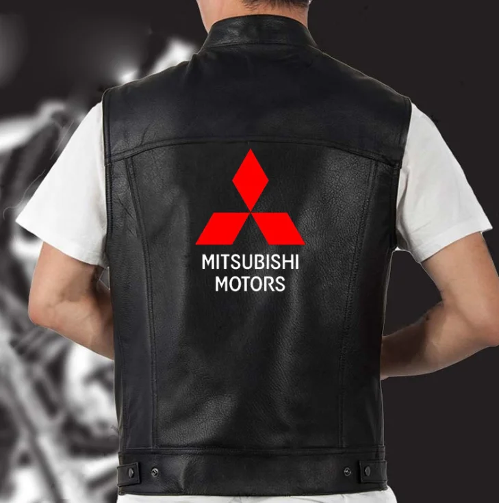 

2020 NEW Motorcycle Leather Vest Men ABARTH Spring New Fashion Punk Sleeveless Jacket V Neck Plus Size Waistcoats