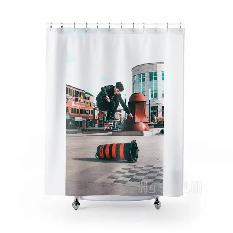 

Skateboarder Shower Curtain Home Accessories