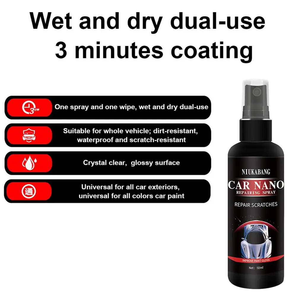 

50ml Car Repair Spray Eco-friendly Oxygen Prevention Anti-scratch Essence Multi-purpose Cars Anti-Scratch Hydrophobic Nano Spray