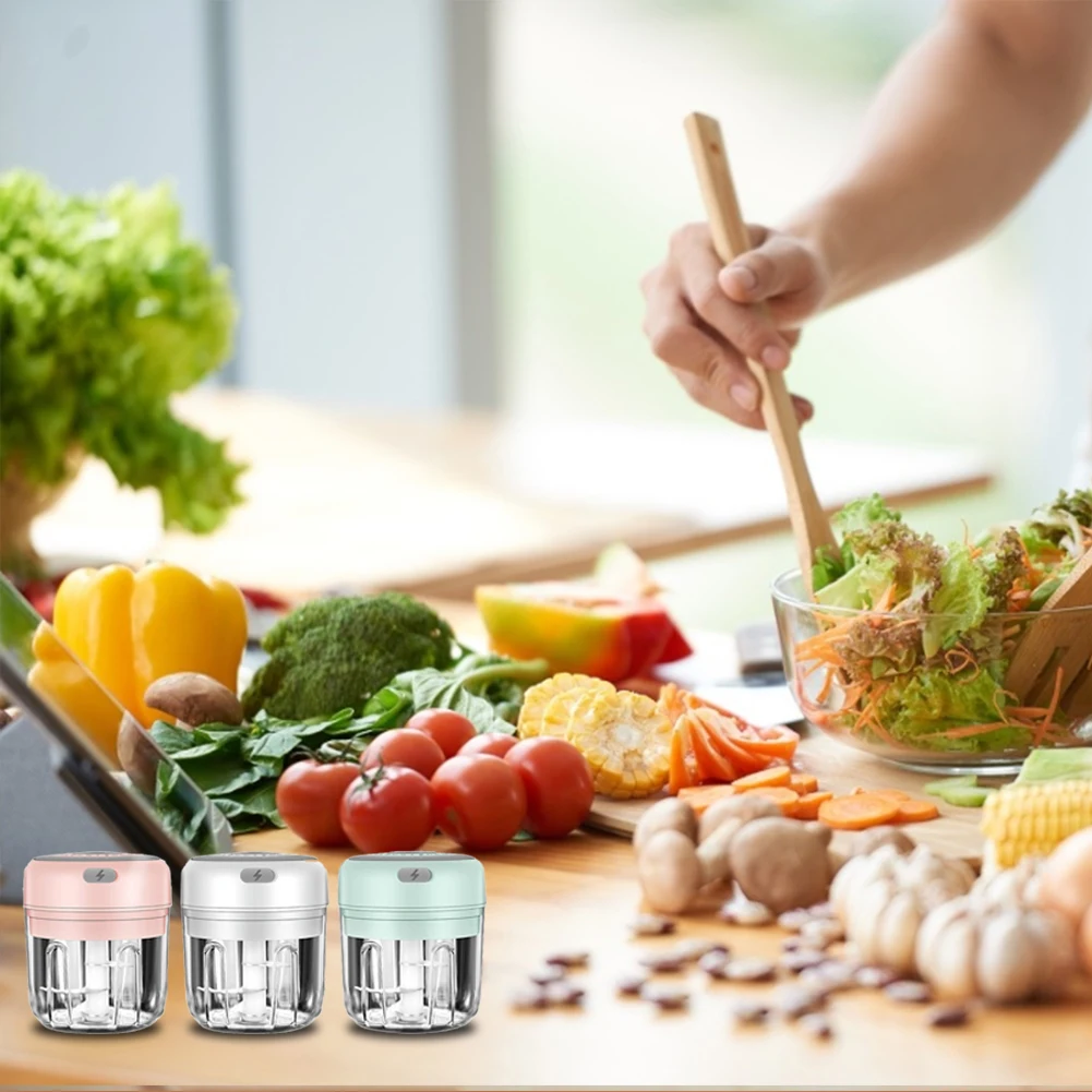 

Electric Garlic Masher Cordless Grinder Portable Mini Food Chopper With 250ml Cup Replacement For Chili Vegetable Nuts Pink