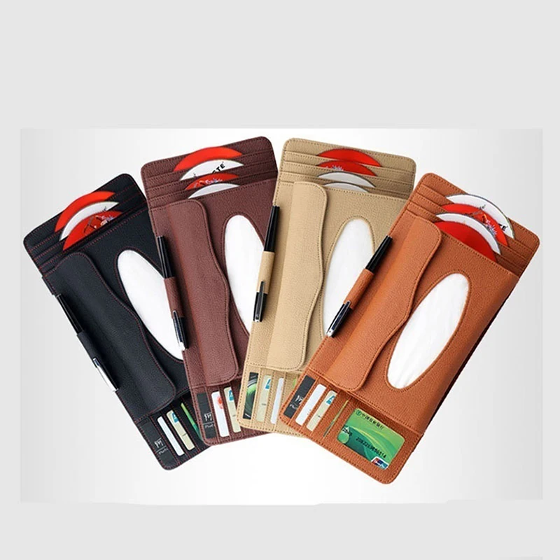 

Car Tissue Box CD Organizer Bag Car Storage Sun Visor Tissue Box Organizer Auto Interior Storage Decoration Car Accessories