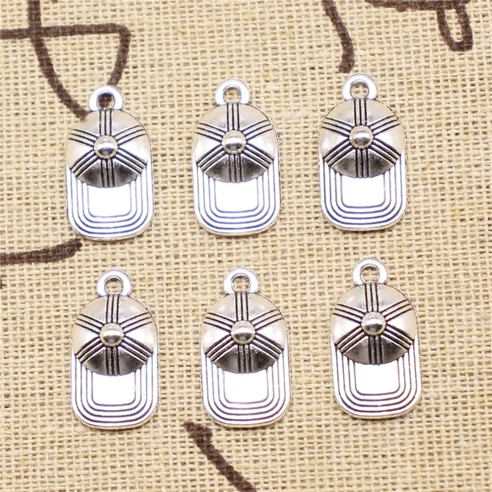 

Supplies For Jewelry Making 20pcs 20x10mm Antique Silver Color Baseball Cap Charms
