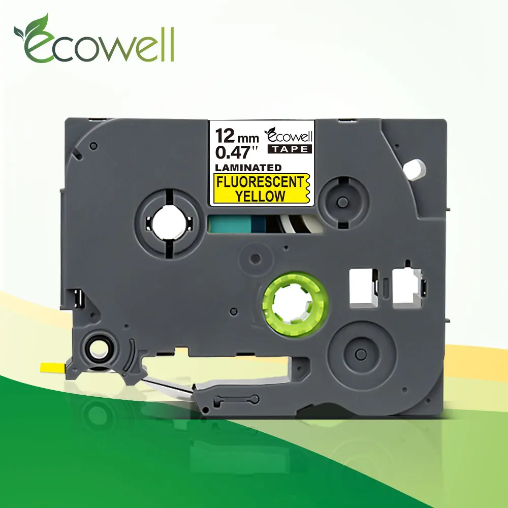 

Ecowell 1 шт. флуоресцентные светоотражающие ленты 12 мм * 5 м совместимый для C31 ламинированная этикетка кассета черный на гриппа. Желтого цвета д...