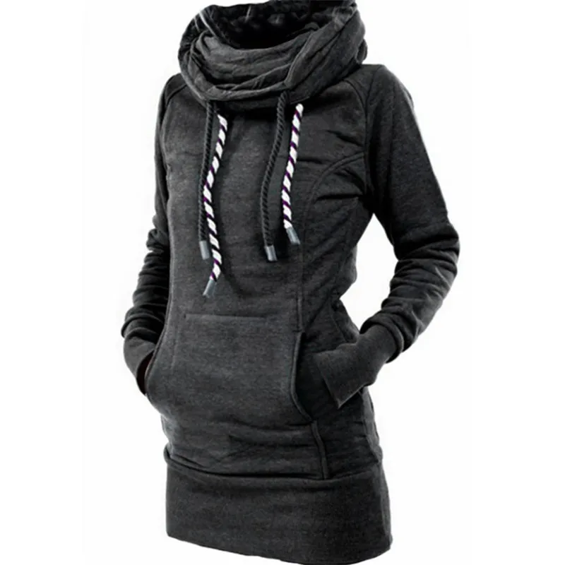 Пуловер с высоким воротником халат простые толстые толстовки женская теплая