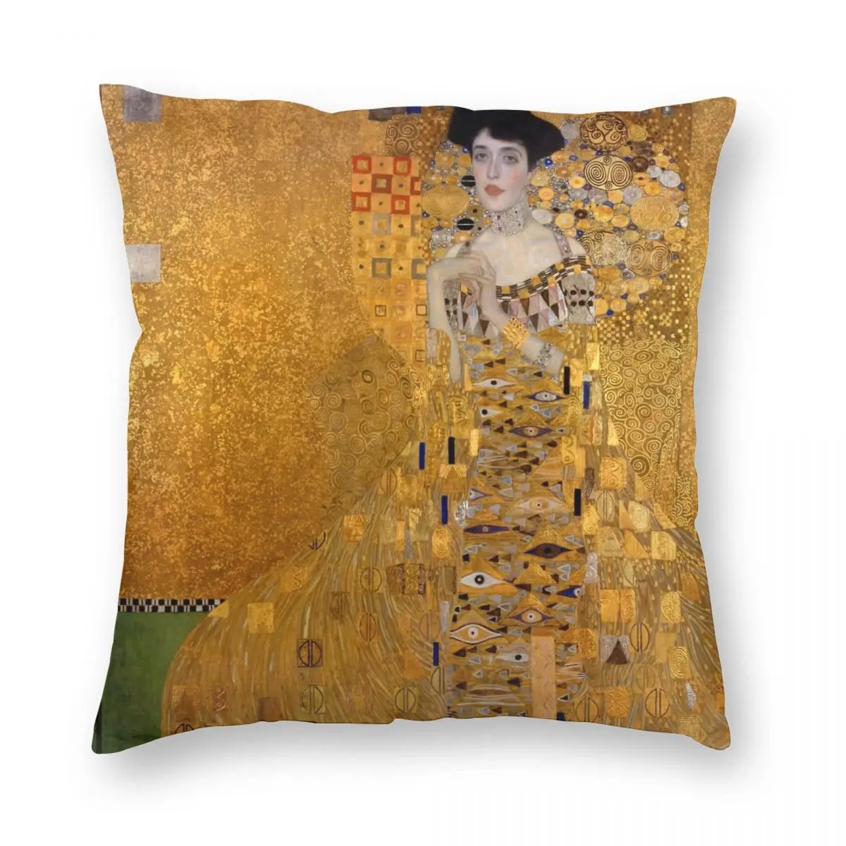 Gustav Klimt Дамская Золотая масляная квадратная подушка чехол полиэфирная льняная
