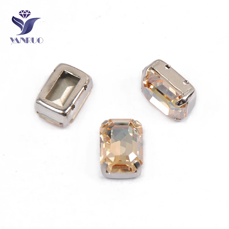Yanruo 4610 все размеры золотые тени восьмиугольник Strass Точка назад стеклянные стразы