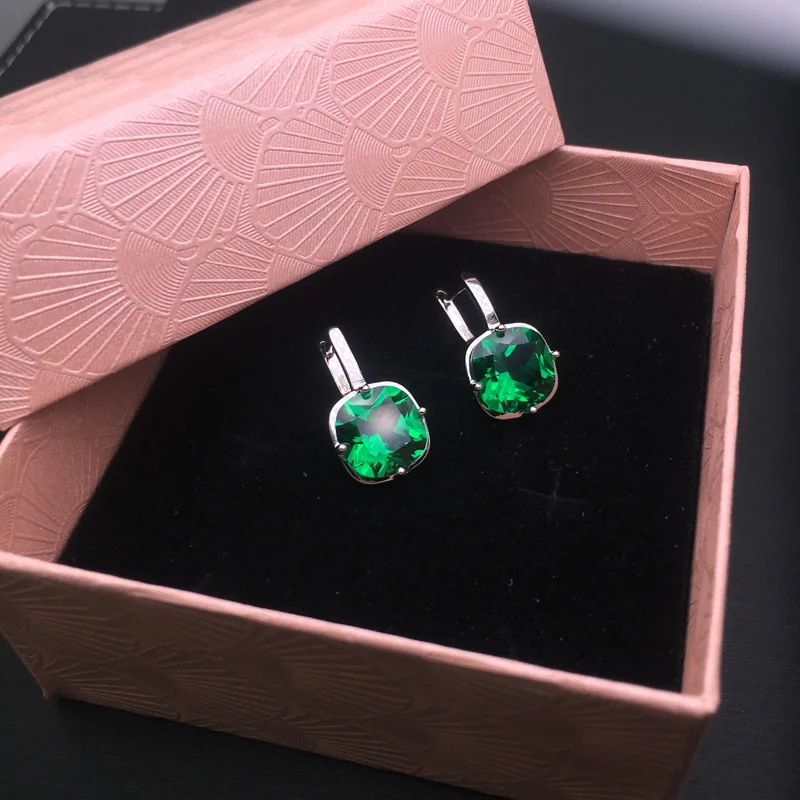 CSJ создали изумрудные серьги из серебра 925 пробы нано изумрудная Подушка 10 мм