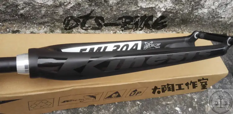Kinesis 2" 27,5" 2" Алюминий MTB жесткая вилка конический конус 1-1/8" до 1-1/" дисковый тормоз быстросъемные вилки 830 г - Цвет: Белый