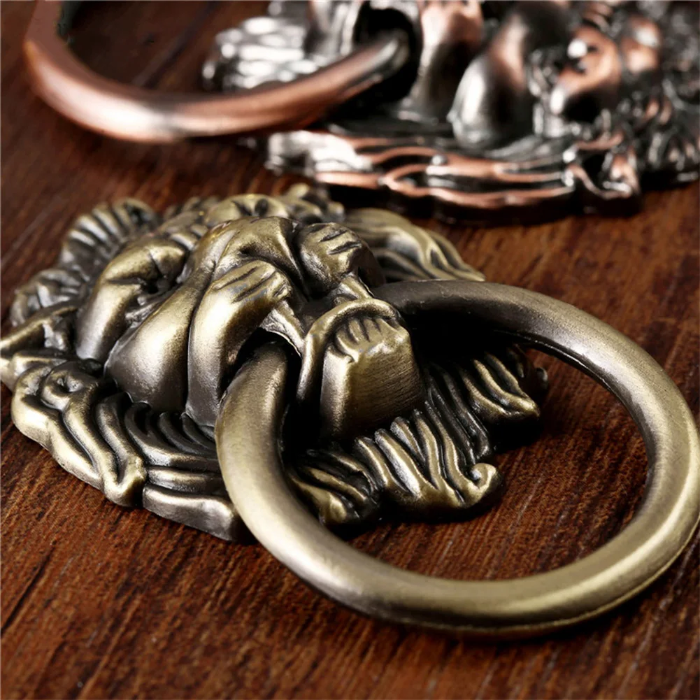 Голова Дракона голова льва ящик для шкафа винтажная дверная ручка выдвижная