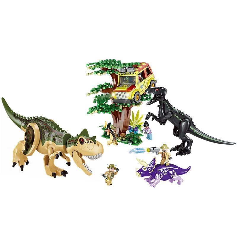 

Dinosaur Escape Velociraptor Triceratops Dinosaurs Jurass Building Blocks Jurassiced World Bricks Dinosaurs Figures Kids Toys