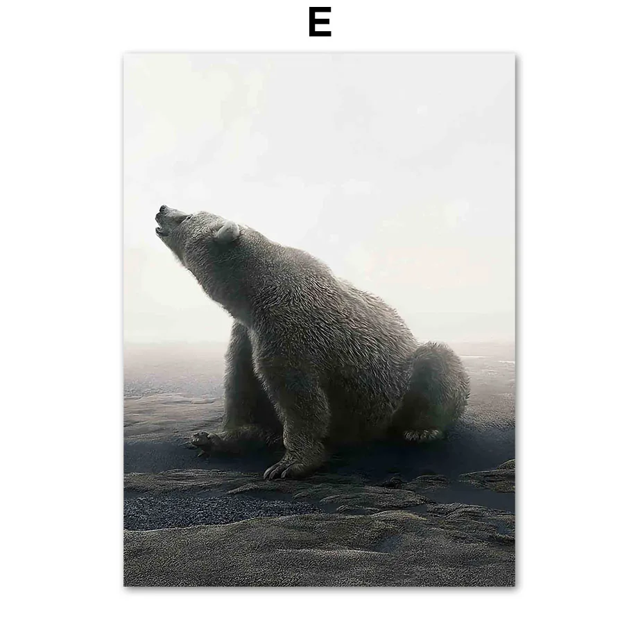 

Bison Bear Antelope Flamingo Giraffe Sky Wall Art Canvas Painting Nordic Posters And Prints Wall Pictures For Living Room Decor