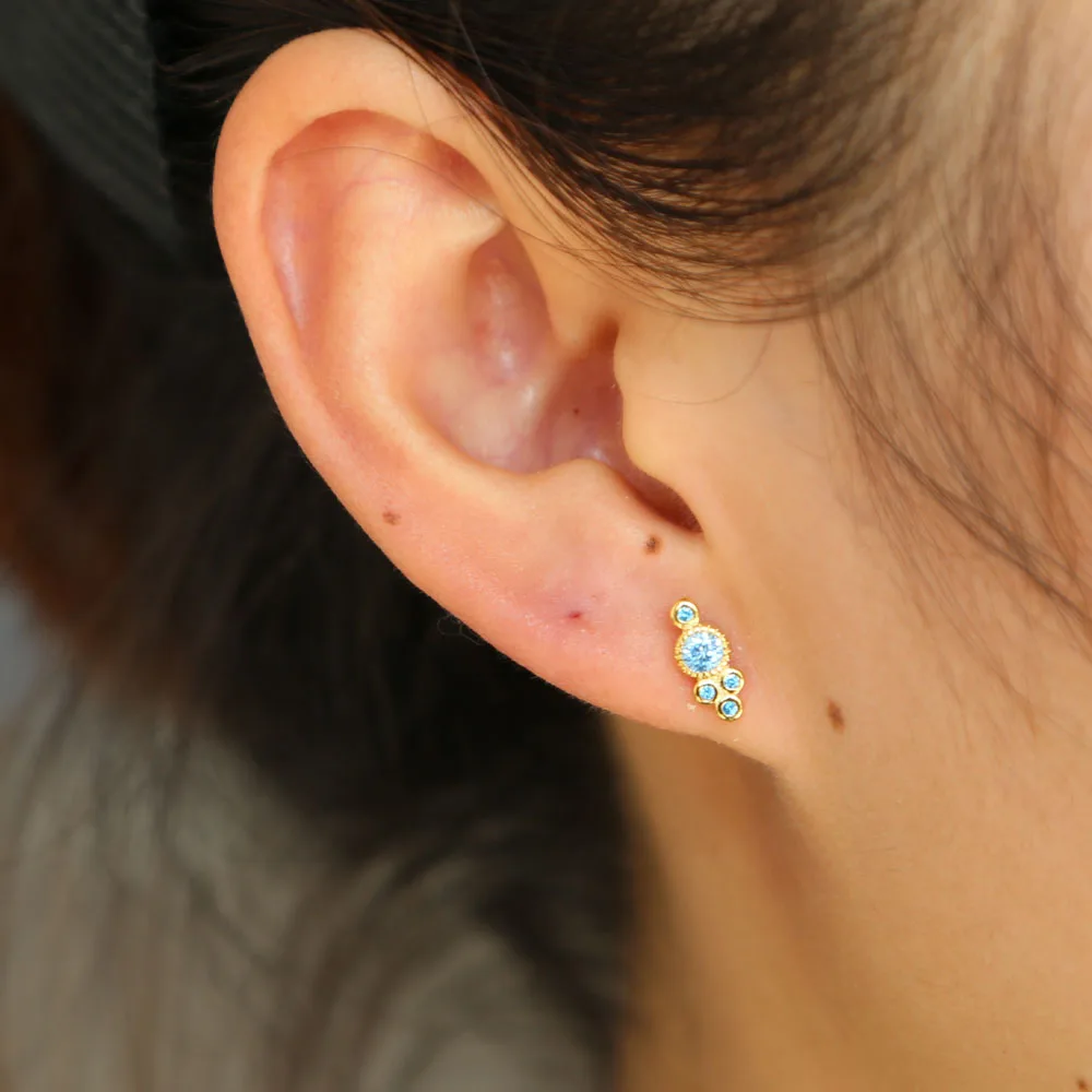 925 пробы серебро Минимальный серьги прекрасная девушка второй гвоздики дизайн