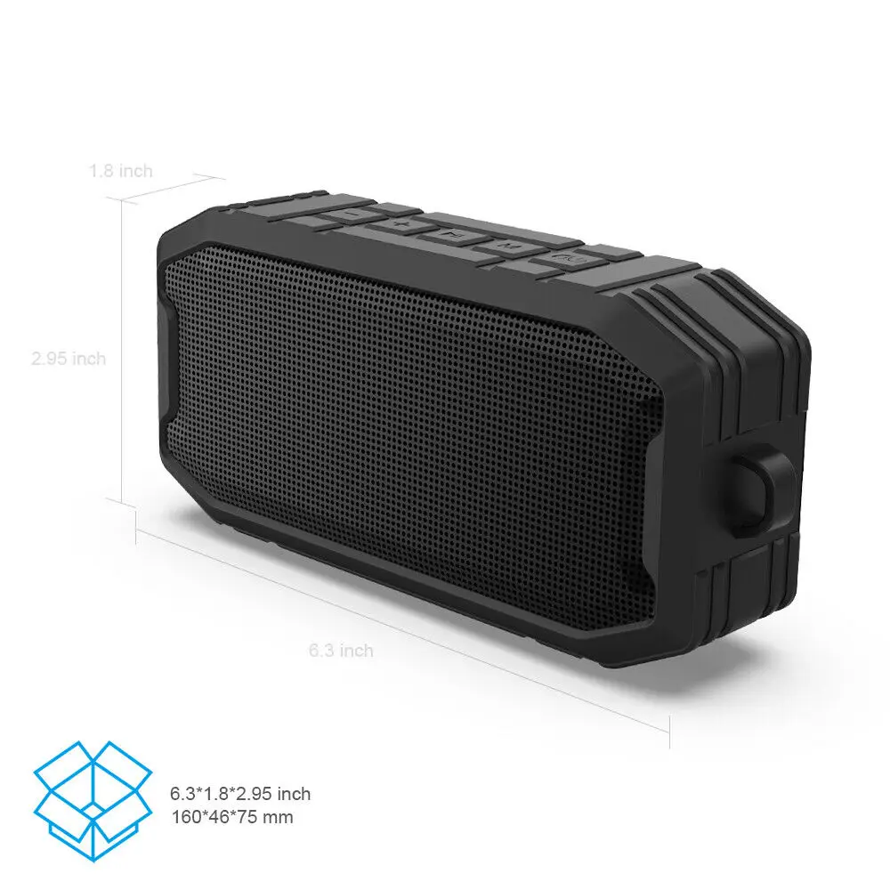 Беспроводной bluetooth динамик сабвуфер стерео водонепроницаемый для улицы USB TF