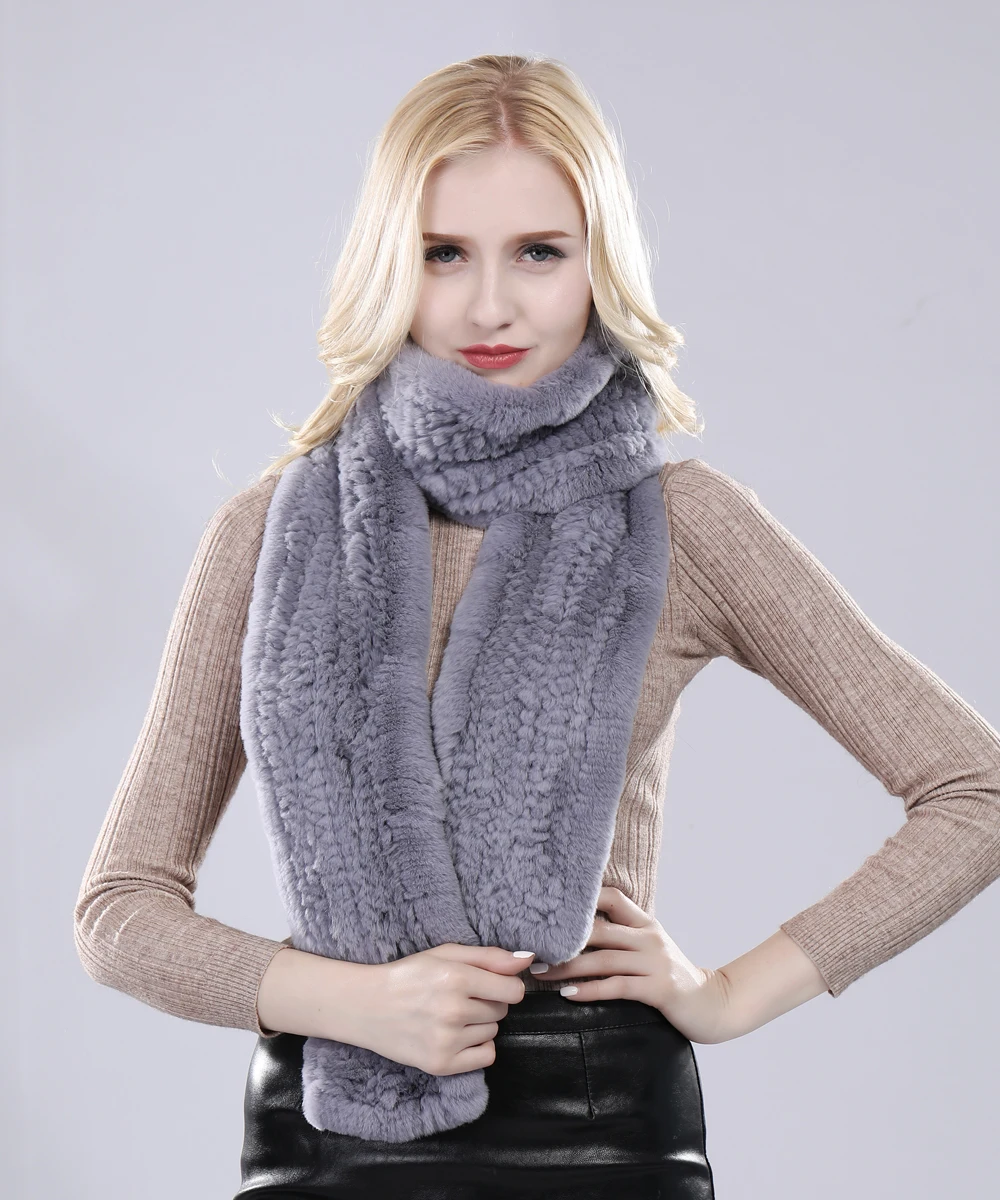 2021 Леди ручной вязанный натуральная шерсть лисий мех шарф Зимний теплый