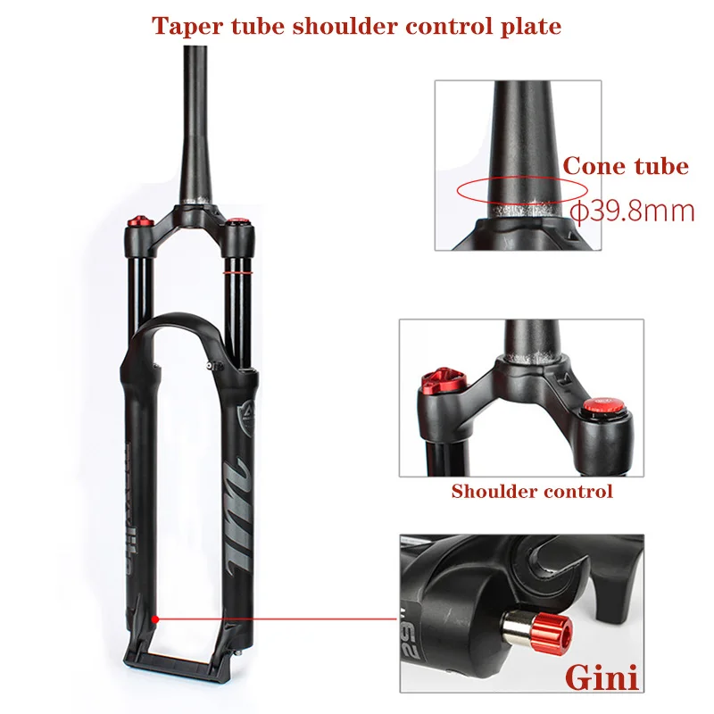 

Mountain Bike Front Fork Aluminum Alloy Shock Absorption Air Pressure with Damping Reboun Bicycle Accessories ALS88