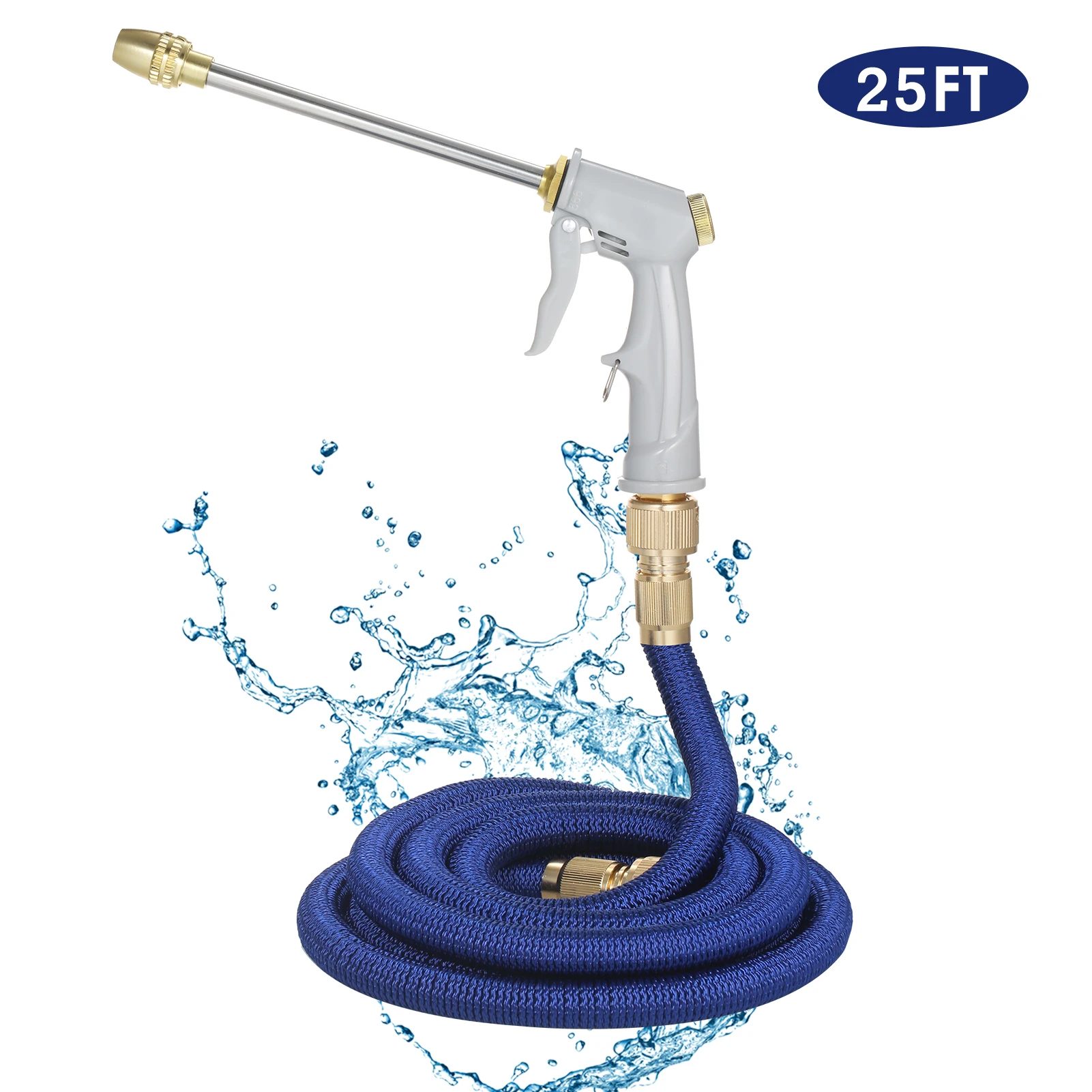 

KKmoon Expandable Garden Hose Flexible Telescopic Water Hose with High Pressure Hose Spray Nozzle for Garden Watering