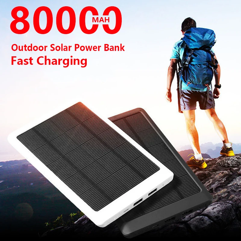 Высокая емкость Водонепроницаемый 80000mAh Солнечный внешний аккумулятор