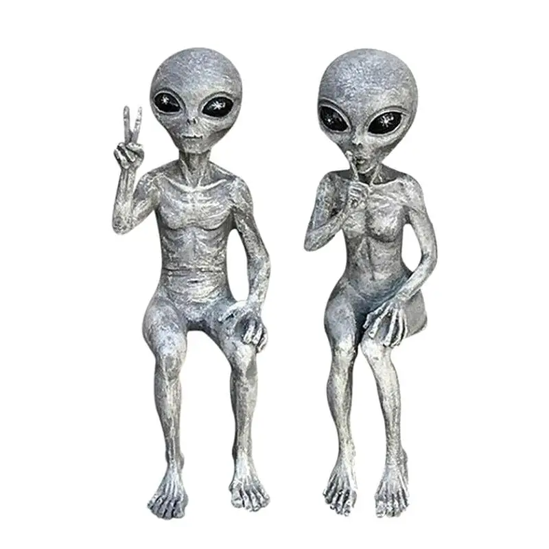 Космического пространства Alien смола/бронзовая скульптура марсиане сад набор