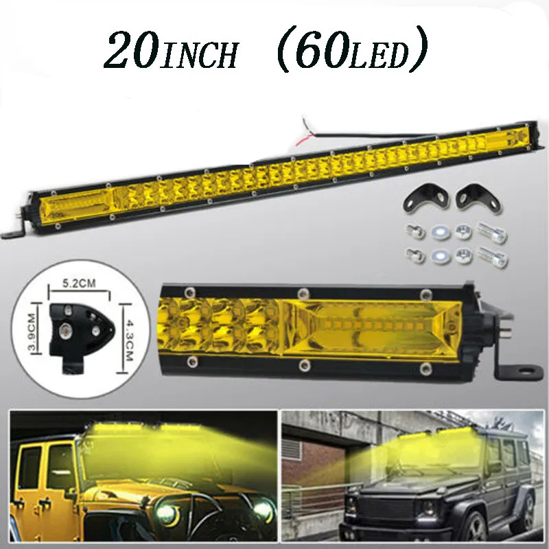 

20 Inch Light Bar High Intensity LED Beads Single Row Super Bright Super Slim