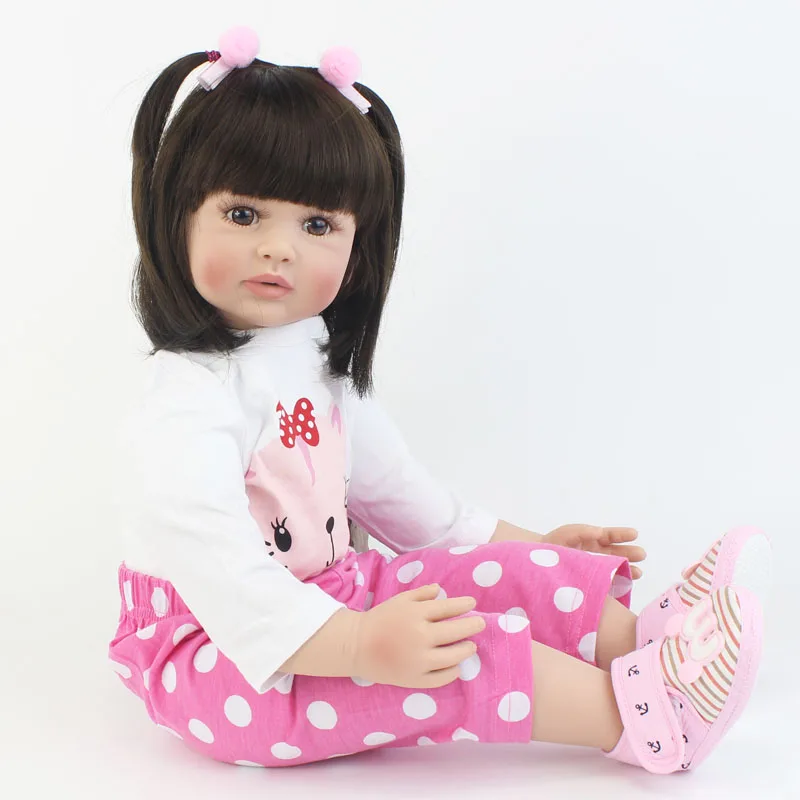 60 см большой Размеры Мягкий силиконовый винил Reborn Baby Doll принцессы малыша живой Bebe