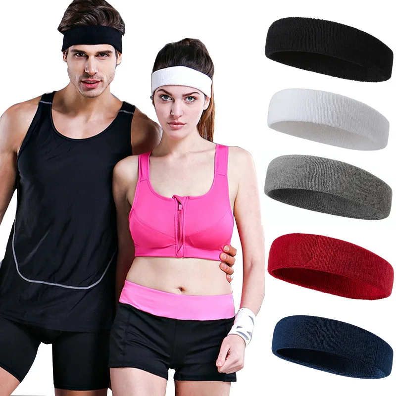 

Nonslip Elastic Solid Yoga Hair Bands Wide Running Fitness Washable Headwear Women Men Towel Headband Headwrap For Outdoor Sport