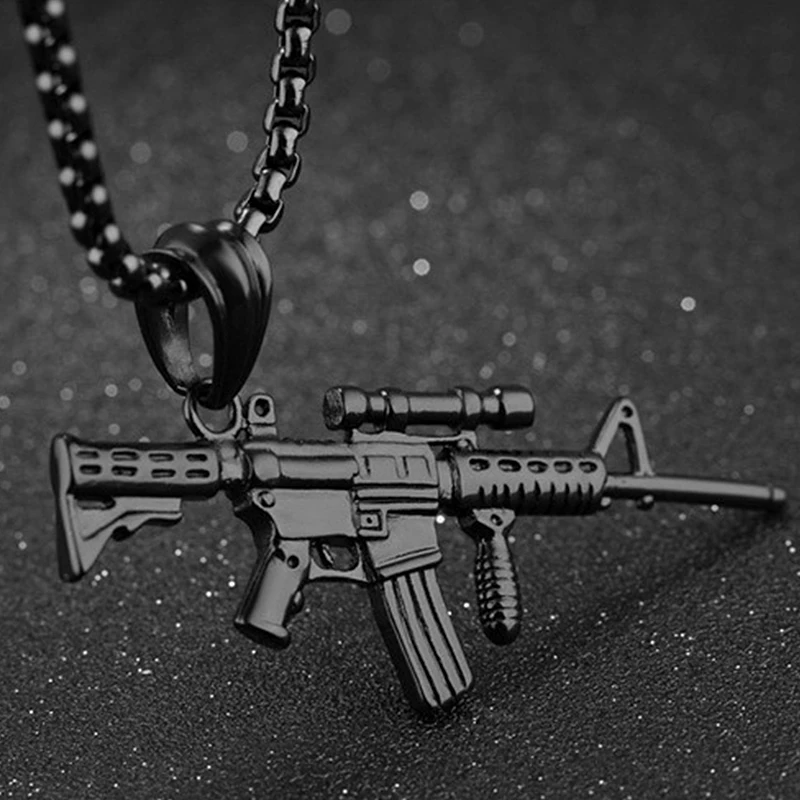 Личность M4 кулоны с оружием ожерелье s для мужчин женщин креативный мужской хип-хоп цепочка на шею в стиле панк ювелирные изделия Модные украшения для ночного клуба