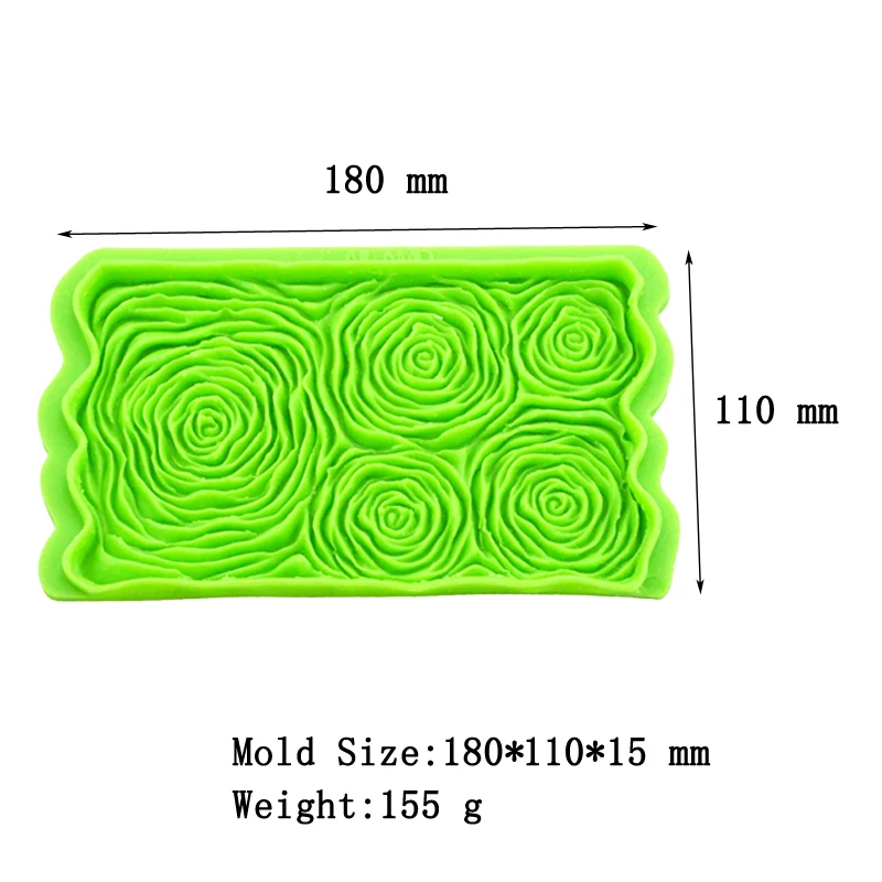 Meibum Pleated Rose Petal Flower Fondant Cake Mold Wedding Party Sugar Craft Pastry Border Decorating Mould Chocolate Candy Pan |