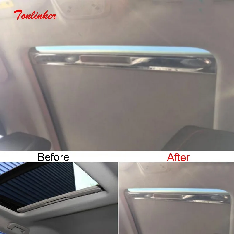 

Tonlinker Interior Sunroof Windows Handle Cover sticker For Peugeot 2008 2020 Car styling 1 PCS Stainless steel Cover Stickers