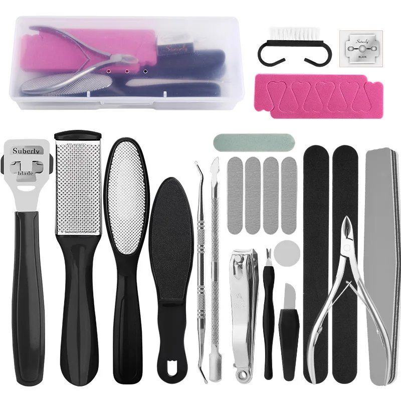 

23pcs/set Pedicure Tools Professional Foot Care File for Heels Grinding Scrubber Cutter Feet Care Kit for Pedicure Remove Callus