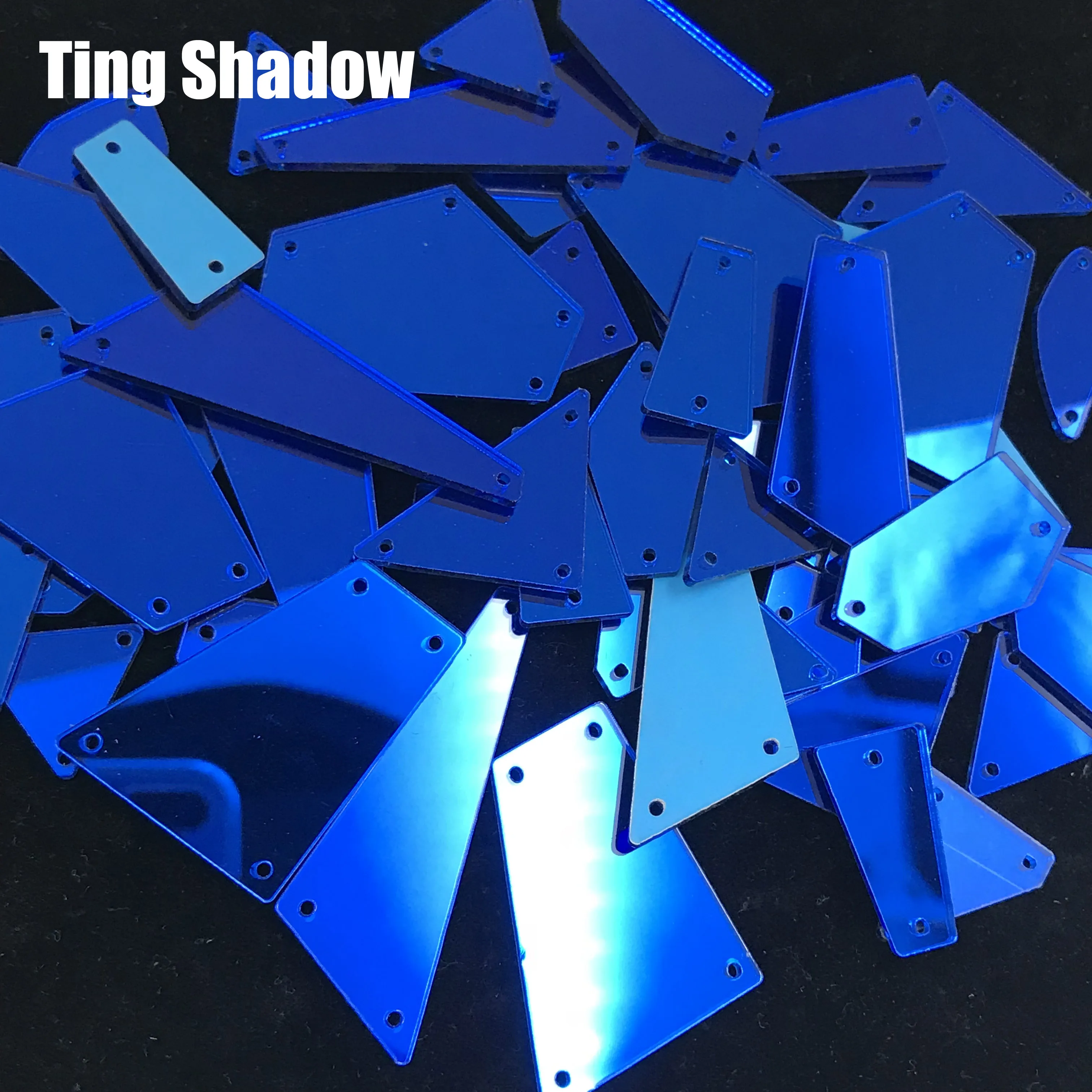 Смешанный размер 50 шт розовый желтый синий акриловое зеркало пришитое Стразы